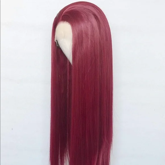 22” DEEP RED STRAIGHT LACE FRONT WIG💫